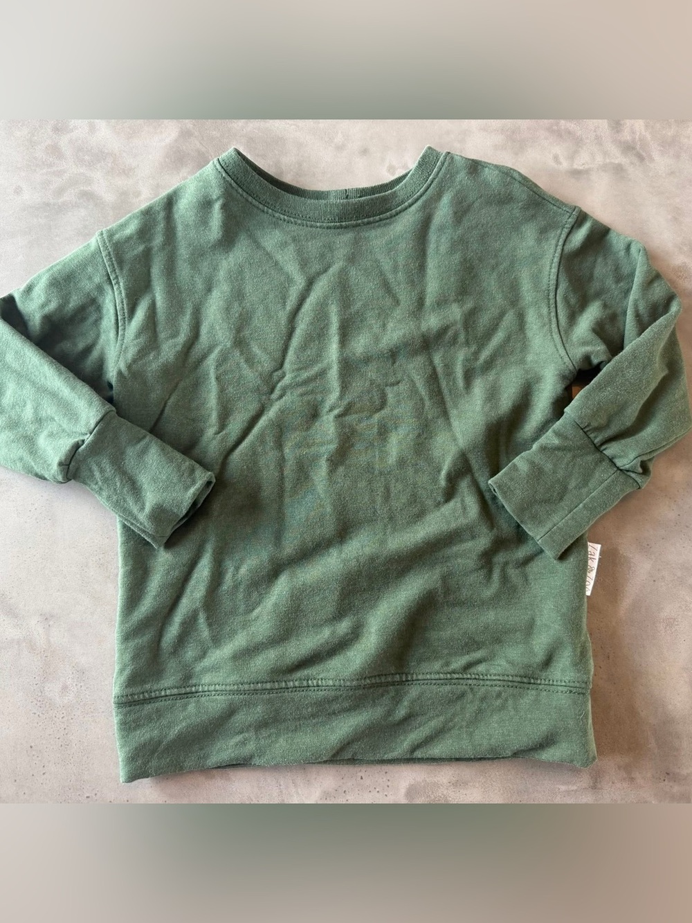 Kids' Long Sleeve Crewneck Tee in Dusty Green